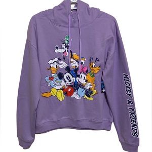DISNEY Mickey and Friends Womens Fleece Hoodie Purple